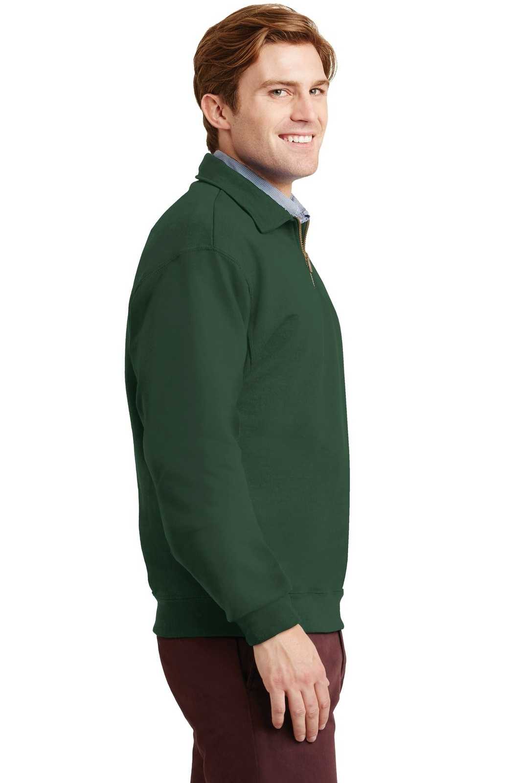 Jerzees 4528M Super Sweats Nublend 1/4-Zip Sweatshirt with Cadet Collar - Forest Green - HIT a Double