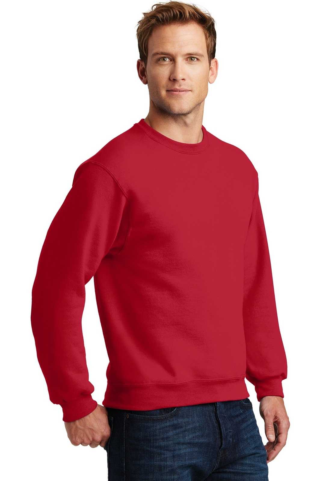 Jerzees 4662M Super Sweats Nublend Crewneck Sweatshirt - True Red - HIT a Double