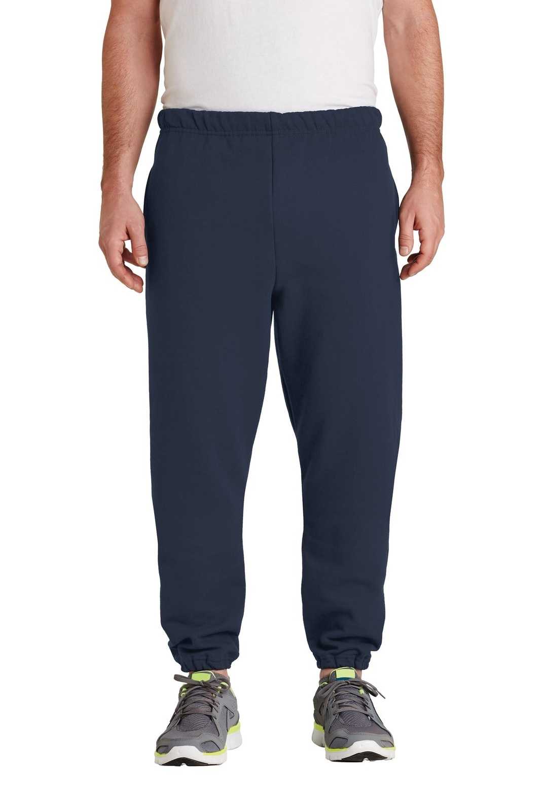 Jerzees 4850MP Super Sweats Nublend Sweatpant with Pockets - Navy - HIT a Double