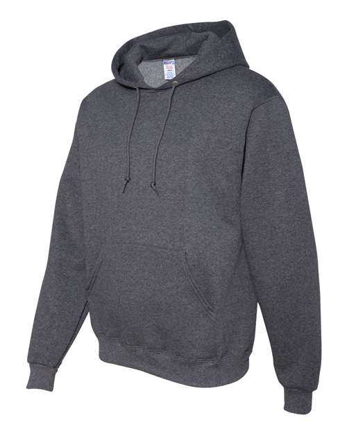 Jerzees 4997MR Super Sweats NuBlend Hooded Sweatshirt - Black Heather - HIT a Double