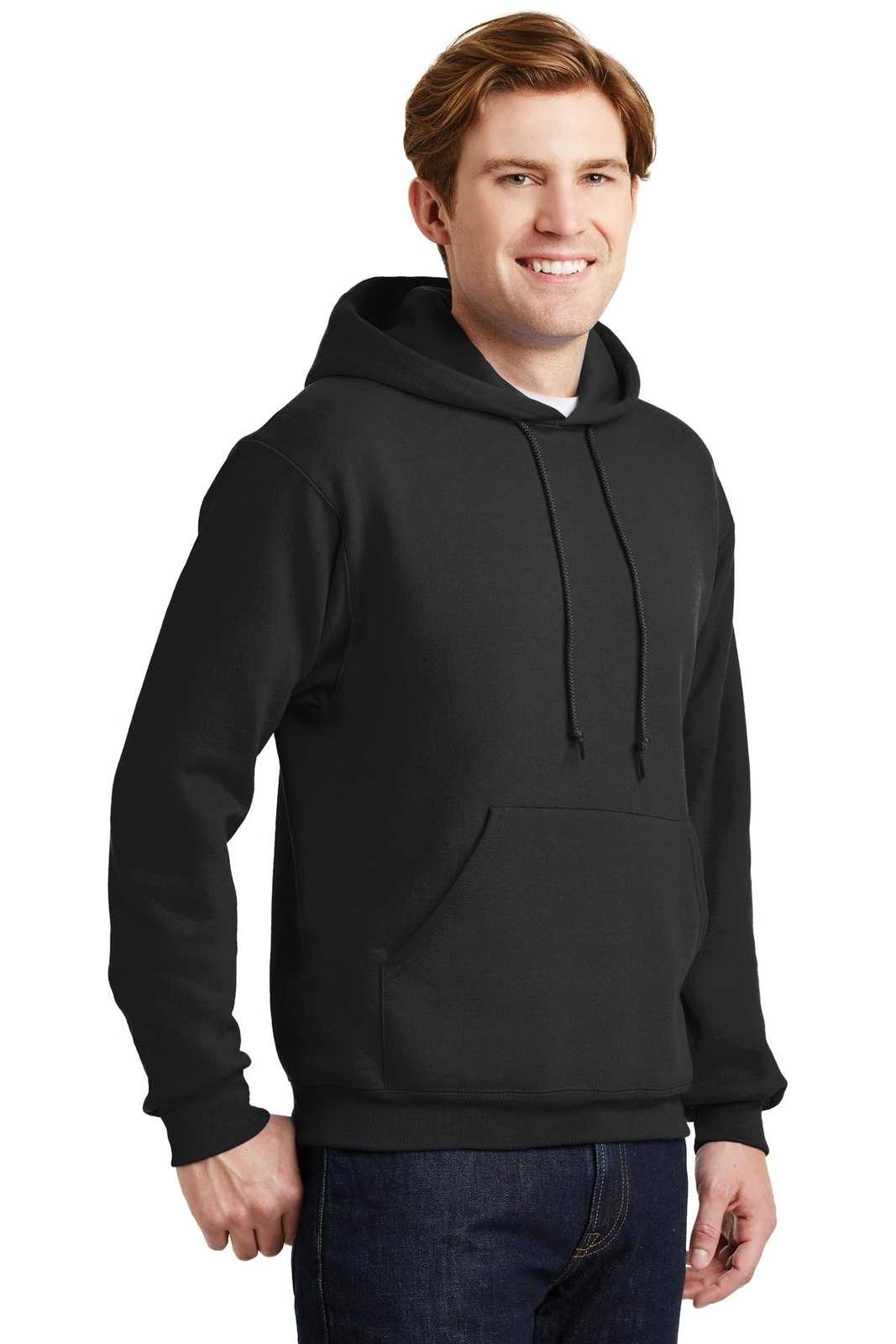 Jerzees 4997M Super Sweats Nublend Pullover Hooded Sweatshirt - Black - HIT a Double