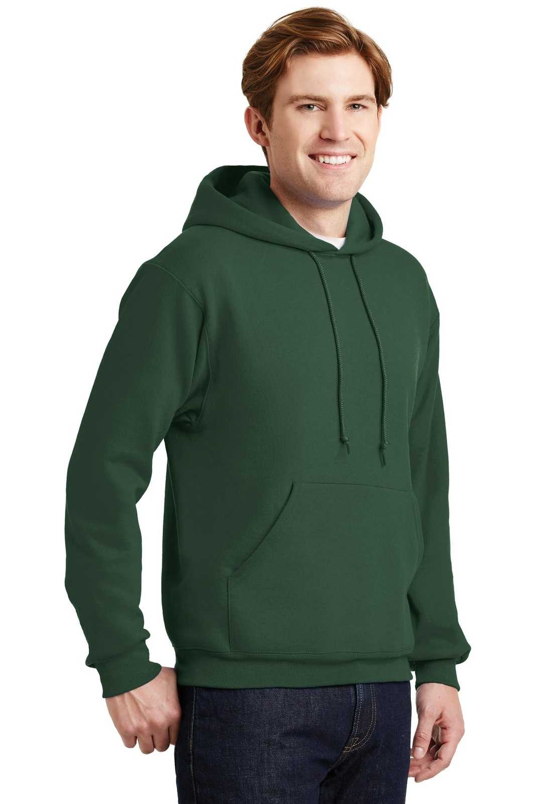 Jerzees 4997M Super Sweats Nublend Pullover Hooded Sweatshirt - Forest Green - HIT a Double