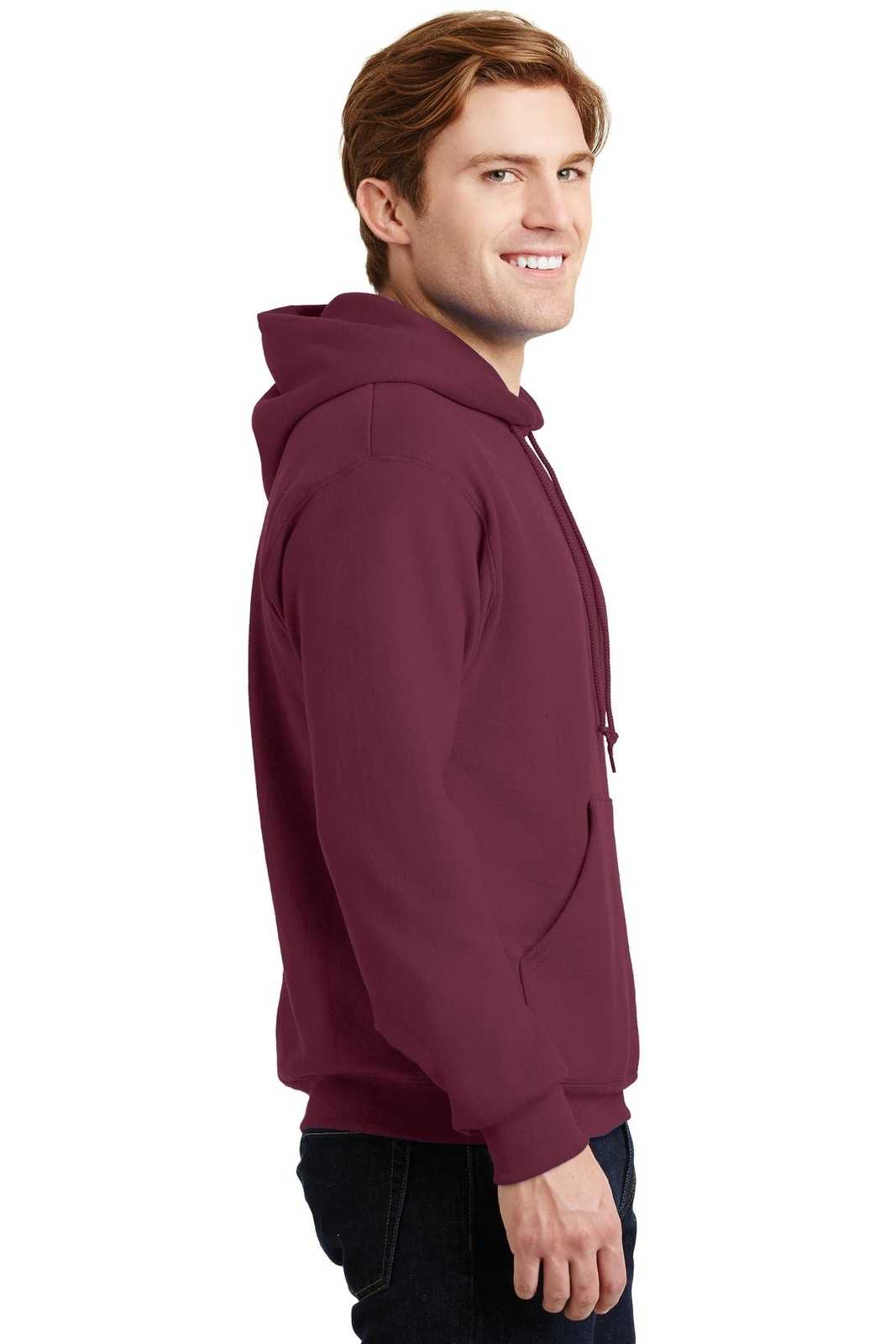 Jerzees 4997M Super Sweats Nublend Pullover Hooded Sweatshirt - Maroon - HIT a Double