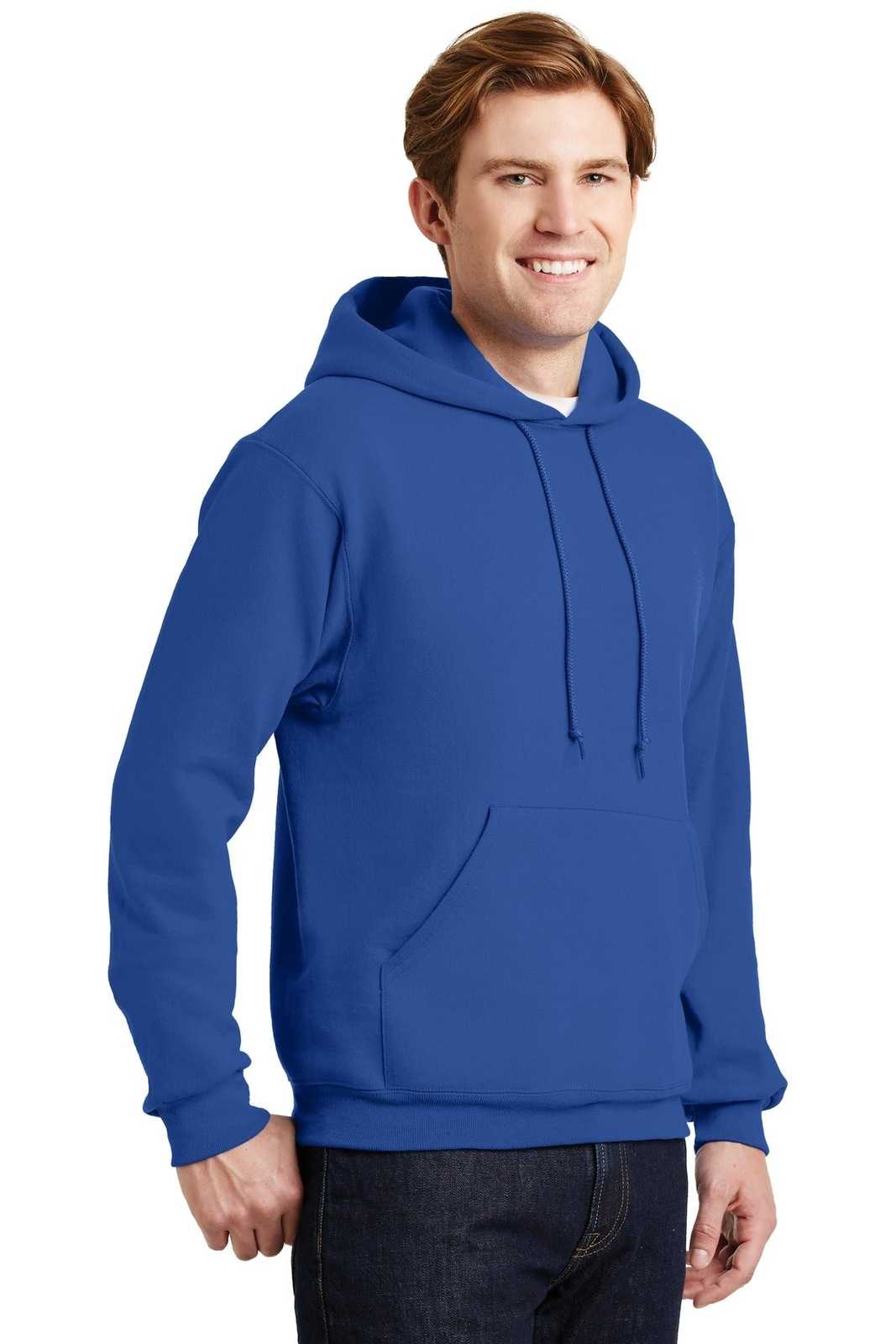 Jerzees 4997M Super Sweats Nublend Pullover Hooded Sweatshirt - Royal - HIT a Double