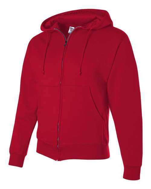 Jerzees 4999MR Super Sweats NuBlend Full-Zip Hooded Sweatshirt - True Red - HIT a Double