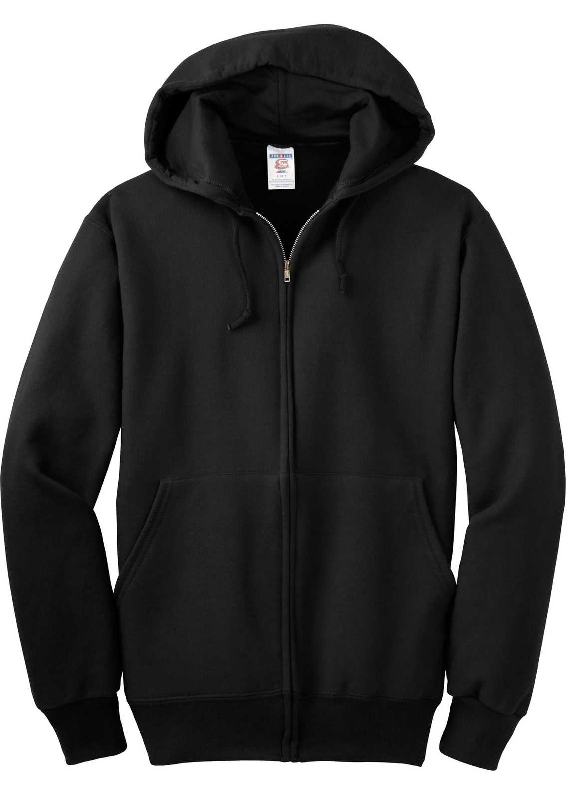 Jerzees 4999M Super Sweats Nublend Full-Zip Hooded Sweatshirt - Black - HIT a Double