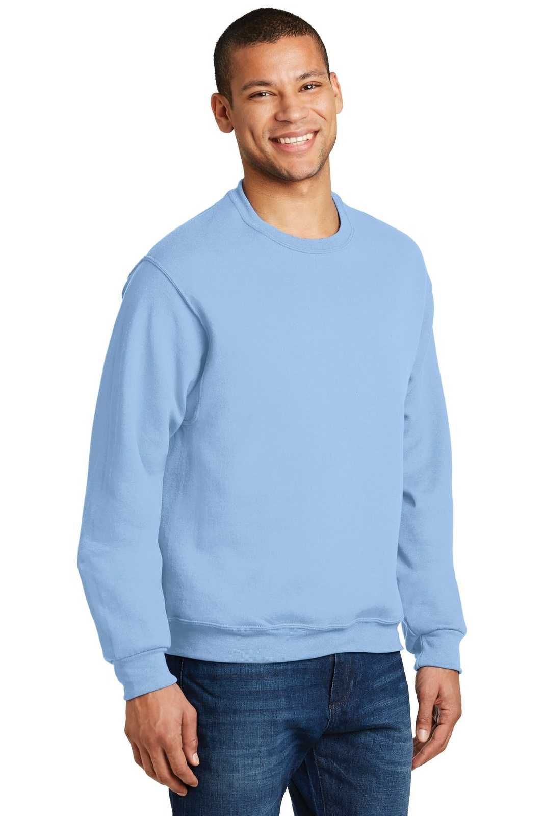 Jerzees 562M Nublend Crewneck Sweatshirt - Light Blue - HIT a Double
