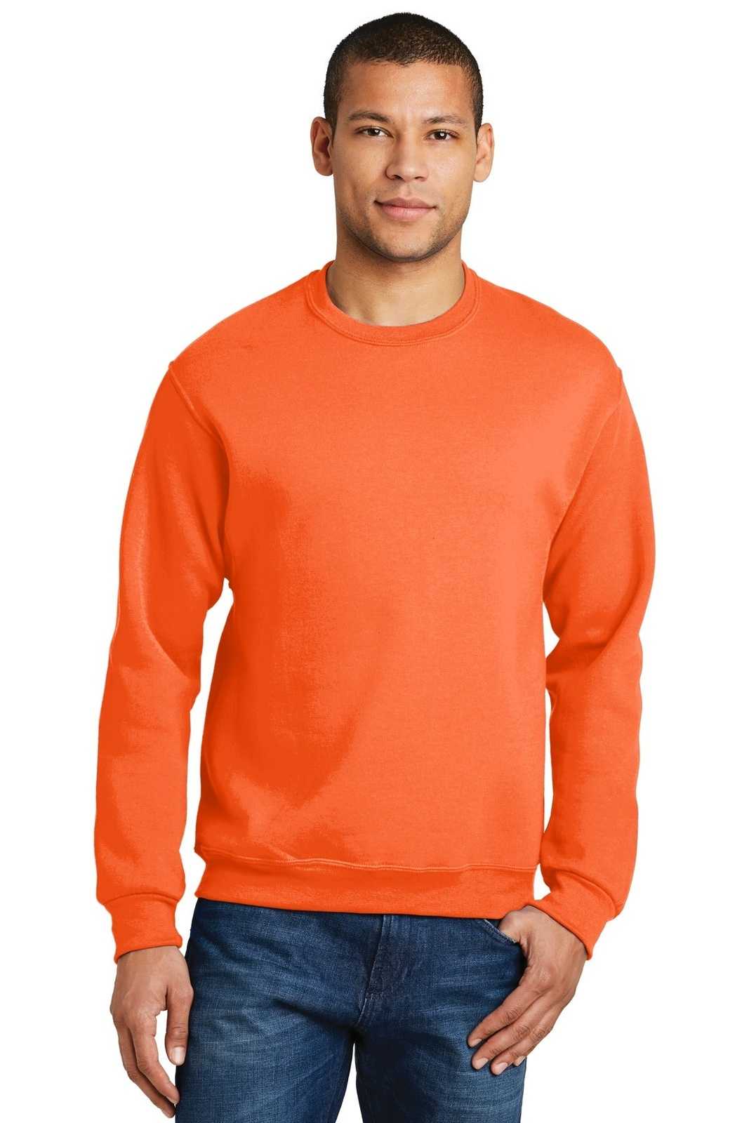 Jerzees 562M Nublend Crewneck Sweatshirt - Safety Orange - HIT a Double