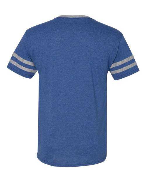 Jerzees 602MR Triblend Varsity Ringer T-Shirt - True Blue Heather Oxford - HIT a Double