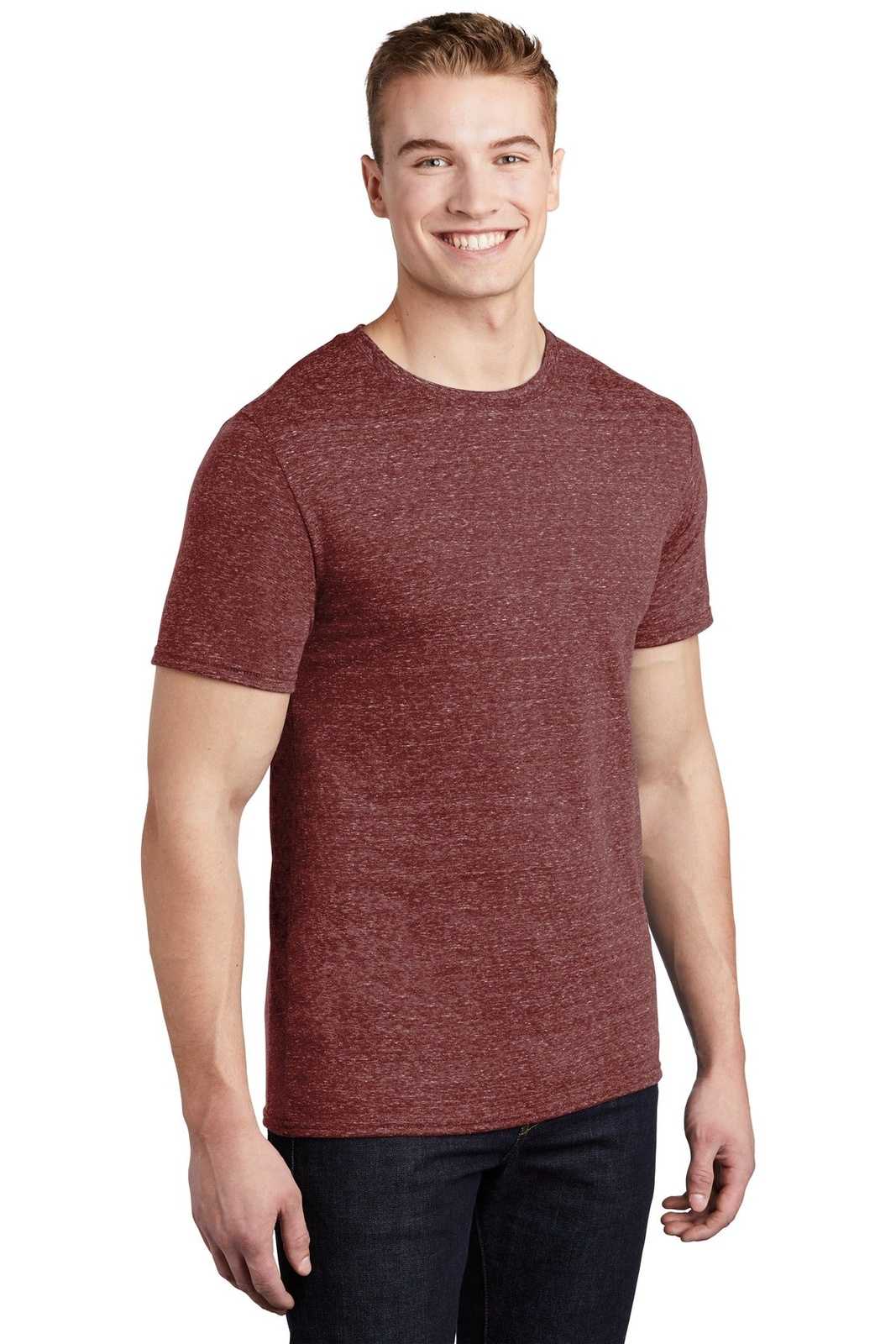 Jerzees 88M Snow Heather Jersey T-Shirt - Maroon - HIT a Double