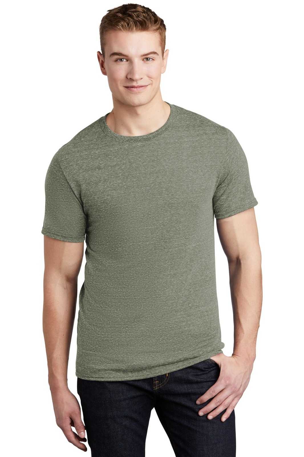 Jerzees 88M Snow Heather Jersey T-Shirt - Military Green - HIT a Double