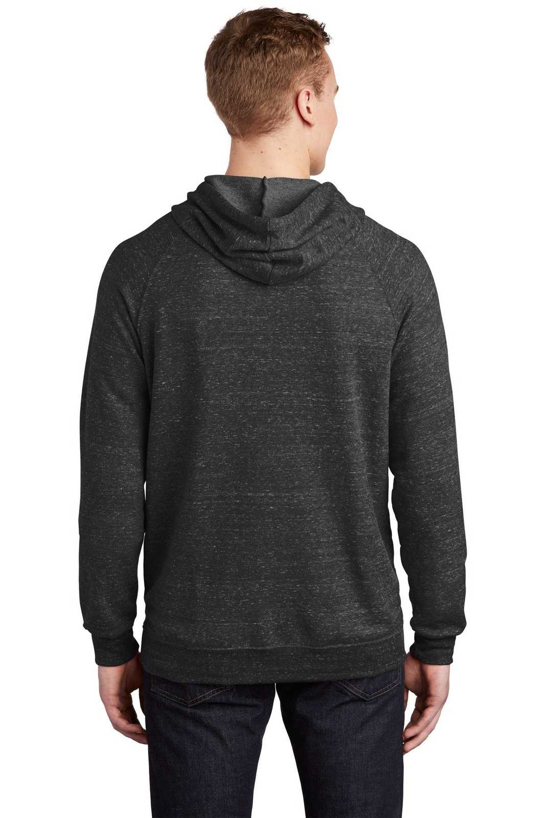 Jerzees 90M Snow Heather French Terry Raglan Hoodie - Black Ink - HIT a Double