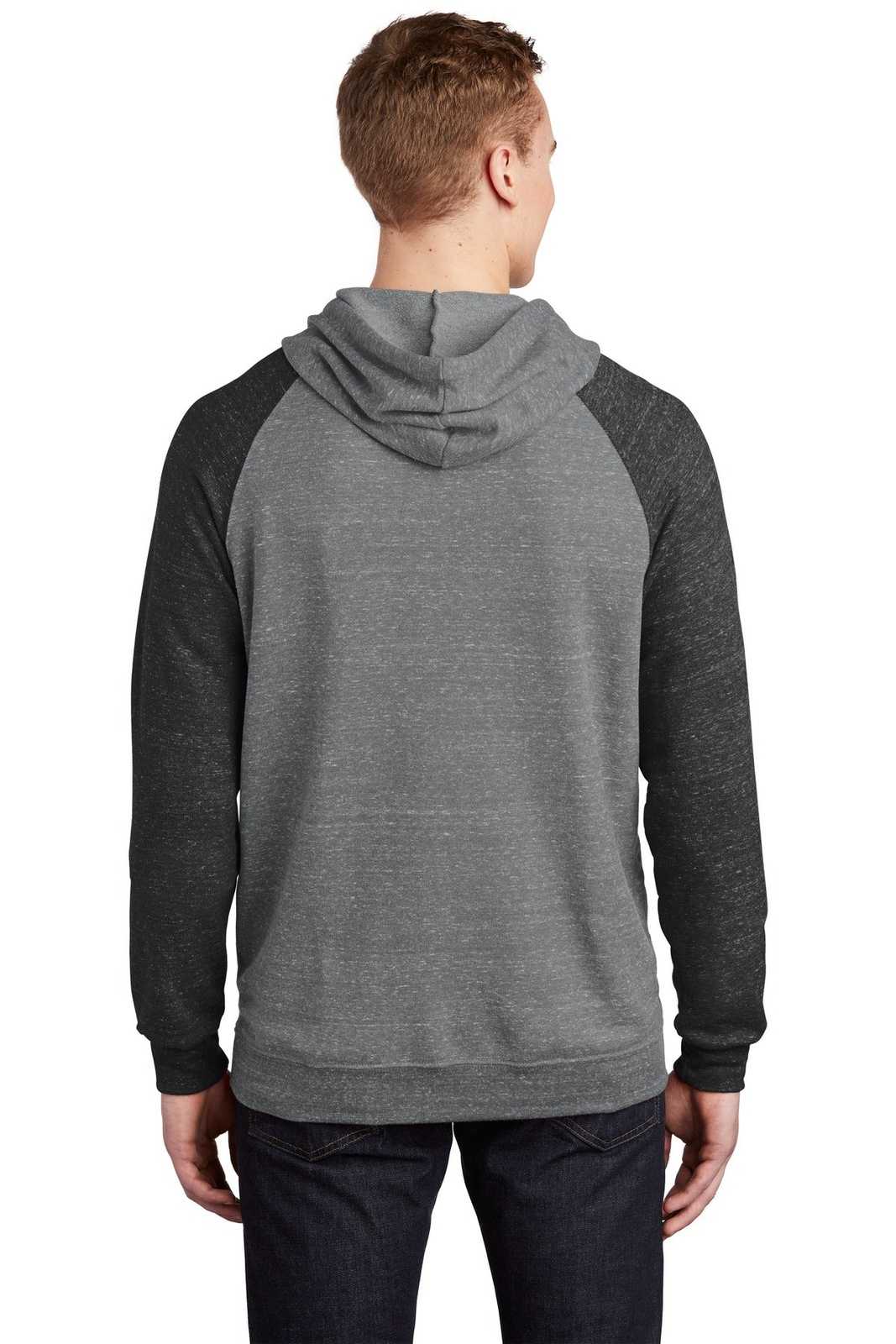 Jerzees 90M Snow Heather French Terry Raglan Hoodie - Charcoal Black - HIT a Double