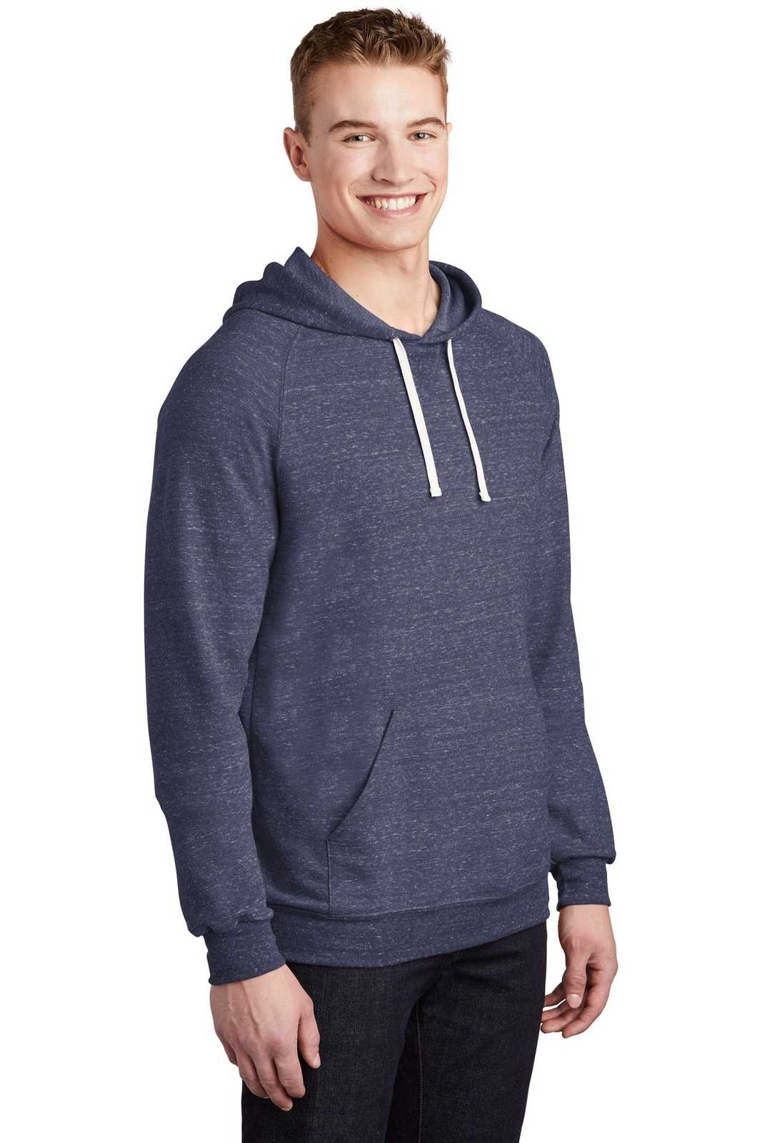 Jerzees 90M Snow Heather French Terry Raglan Hoodie - Navy - HIT a Double