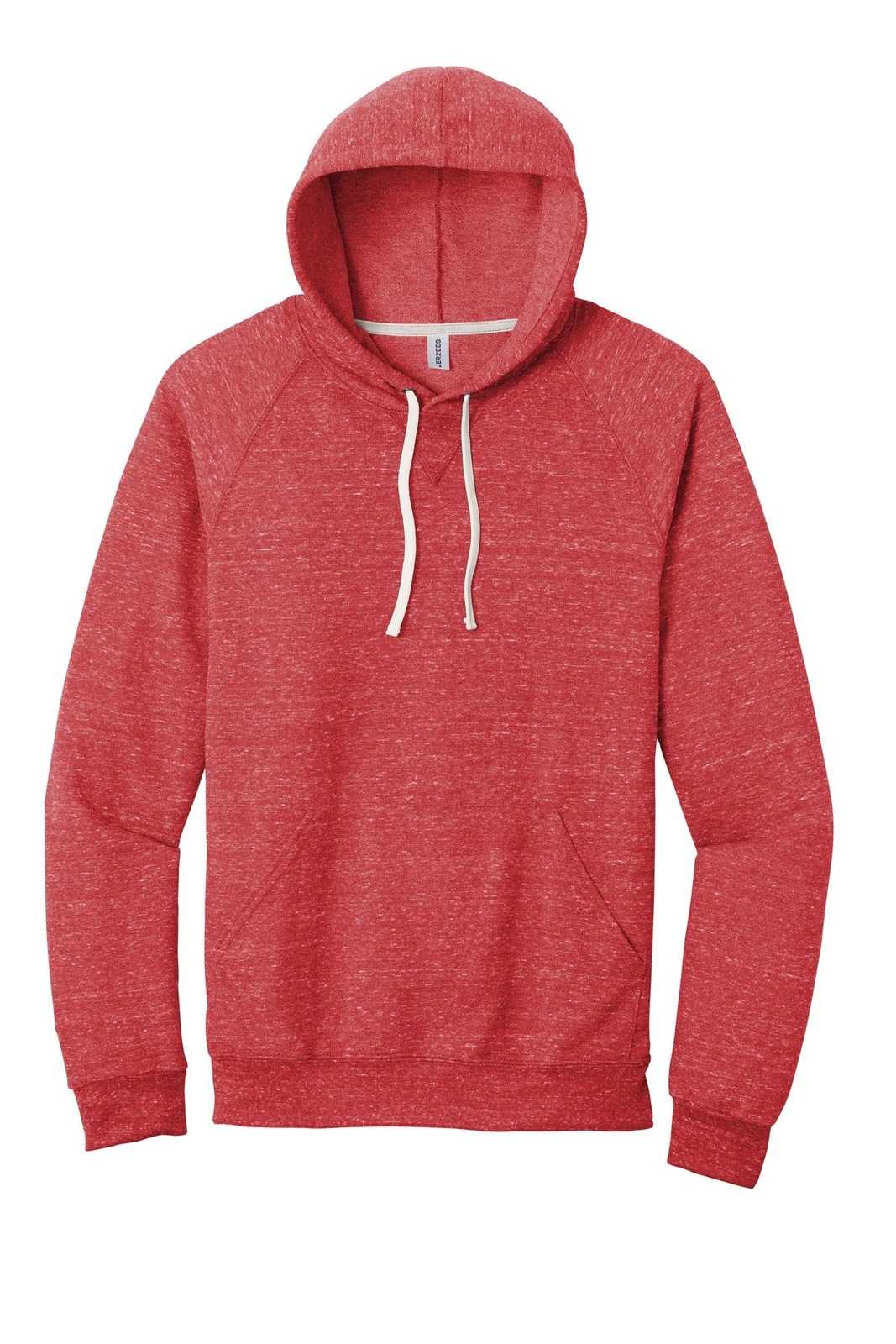 Jerzees 90M Snow Heather French Terry Raglan Hoodie - Red - HIT a Double