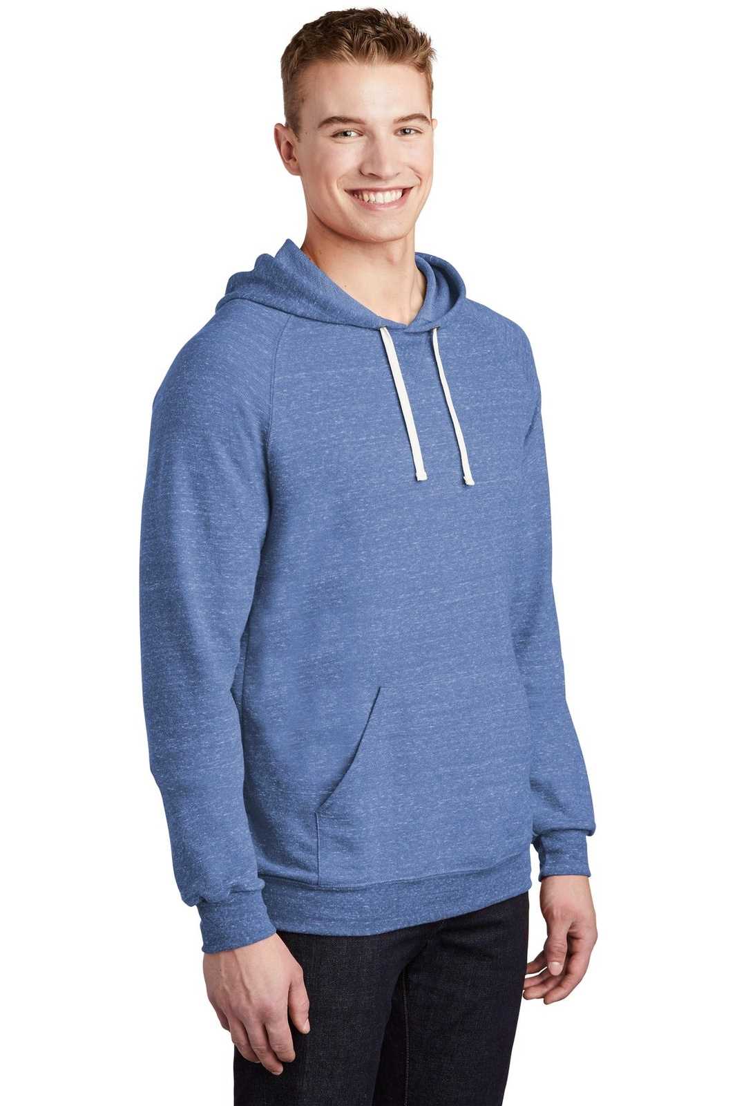 Jerzees 90M Snow Heather French Terry Raglan Hoodie - Royal - HIT a Double