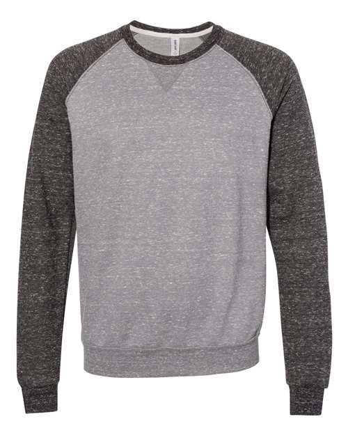 Jerzees 91MR Snow Heather French Terry Crewneck Sweatshirt - Charcoal Black Ink - HIT a Double