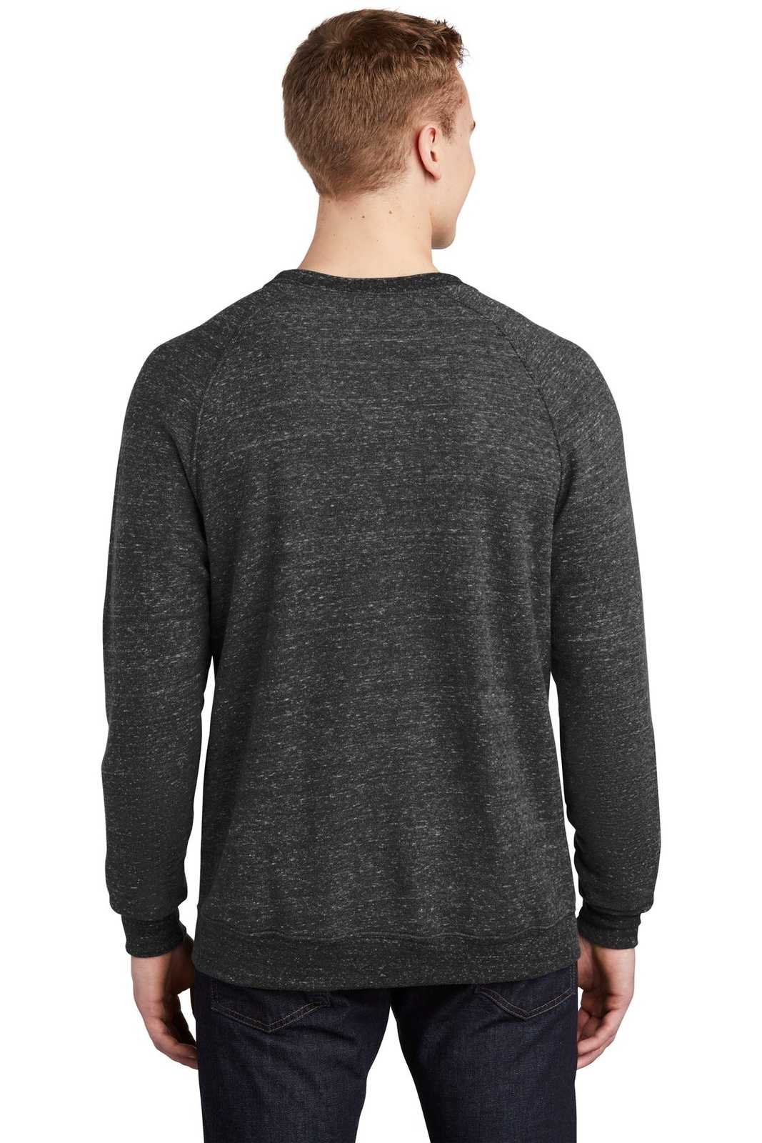 Jerzees 91M Snow Heather French Terry Raglan Crew - Black Ink - HIT a Double