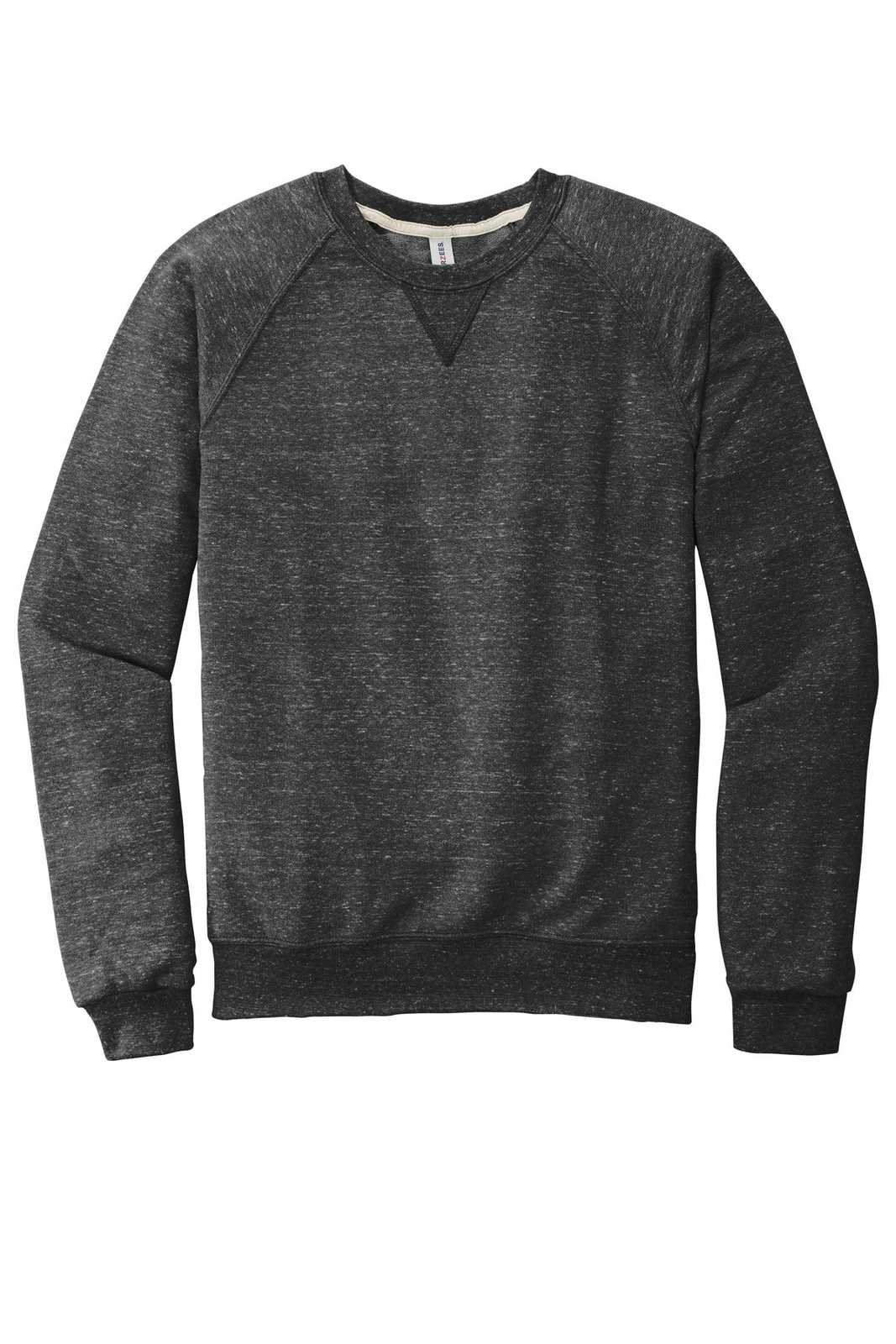 Jerzees 91M Snow Heather French Terry Raglan Crew - Black Ink - HIT a Double