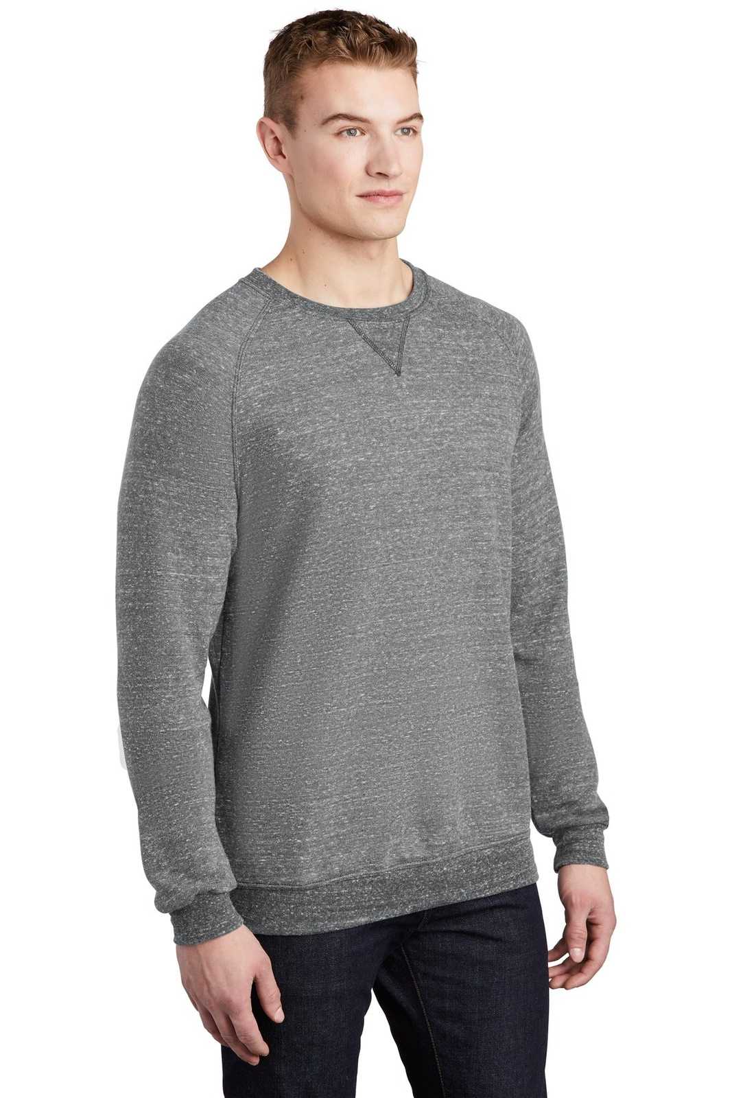 Jerzees 91M Snow Heather French Terry Raglan Crew - Charcoal - HIT a Double