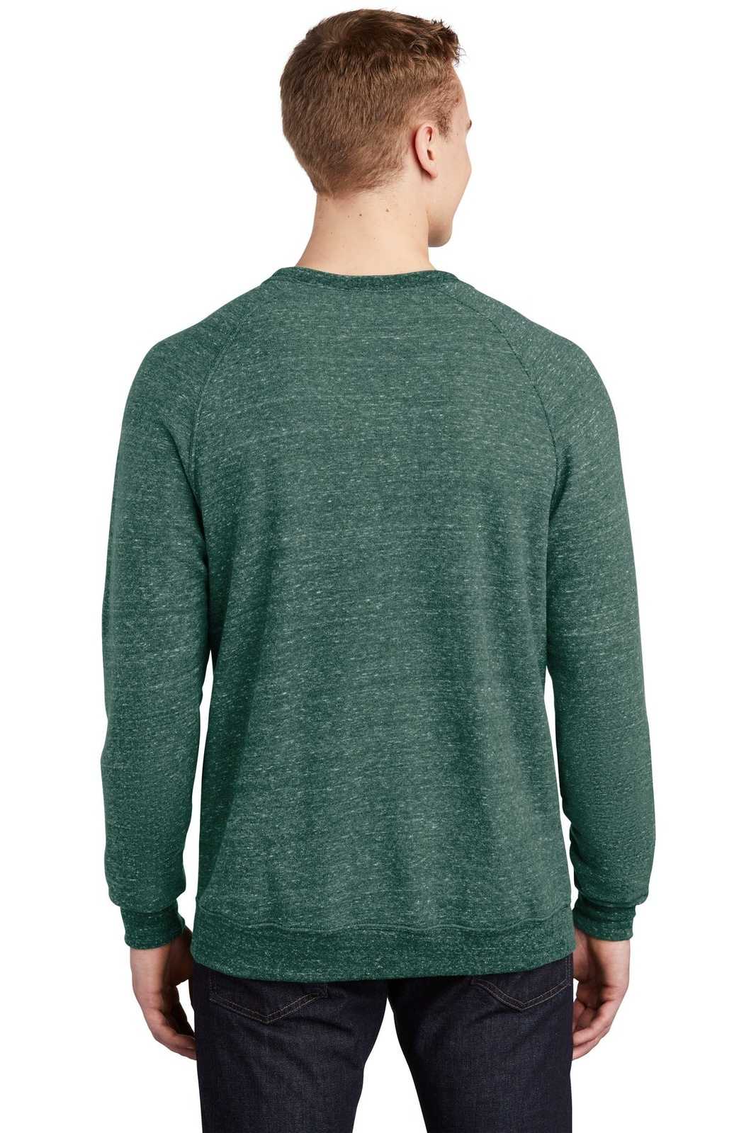 Jerzees 91M Snow Heather French Terry Raglan Crew - Forest Green - HIT a Double