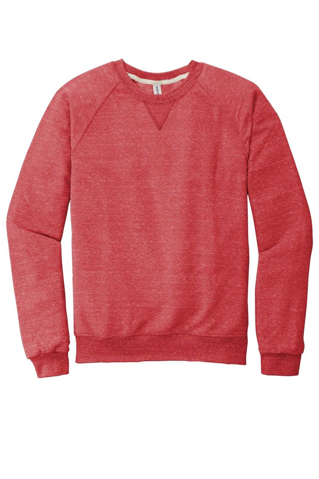 Jerzees 91M Snow Heather French Terry Raglan Crew - Red - HIT a Double