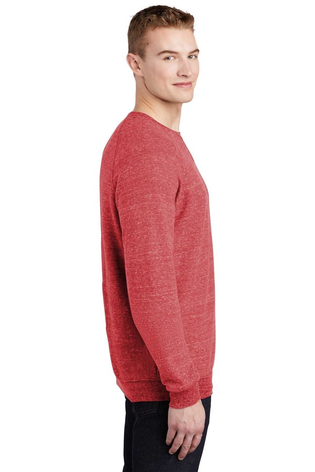 Jerzees 91M Snow Heather French Terry Raglan Crew - Red - HIT a Double