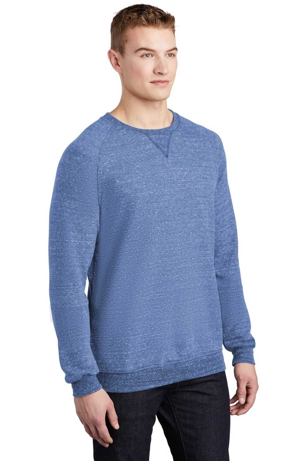Jerzees 91M Snow Heather French Terry Raglan Crew - Royal - HIT a Double