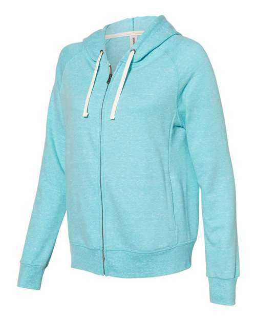 Jerzees 92WR Women's Snow Heather French Terry Full-Zip Hooded Sweatshirt - Caribbean Blue - HIT a Double