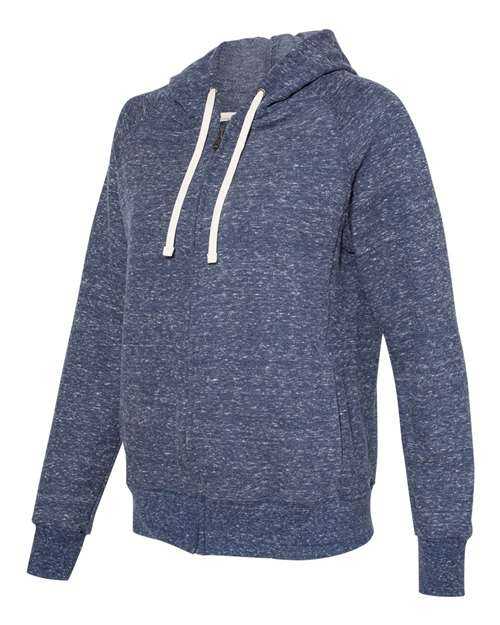 Jerzees 92WR Women's Snow Heather French Terry Full-Zip Hooded Sweatshirt - Navy - HIT a Double