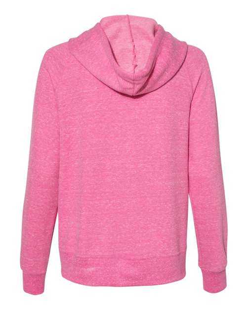 Jerzees 92WR Women&#39;s Snow Heather French Terry Full-Zip Hooded Sweatshirt - Pink - HIT a Double