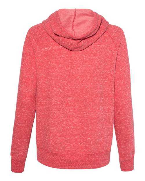 Jerzees 92WR Women&#39;s Snow Heather French Terry Full-Zip Hooded Sweatshirt - Red - HIT a Double