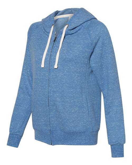 Jerzees 92WR Women&#39;s Snow Heather French Terry Full-Zip Hooded Sweatshirt - Royal - HIT a Double
