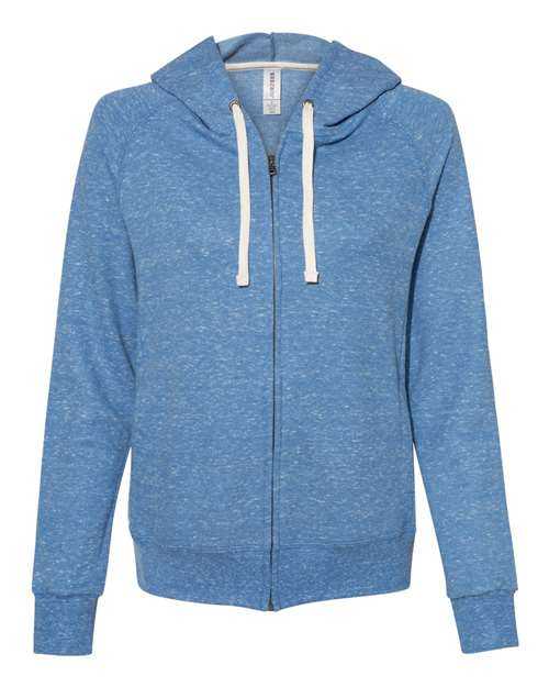 Jerzees 92WR Women's Snow Heather French Terry Full-Zip Hooded Sweatshirt - Royal - HIT a Double