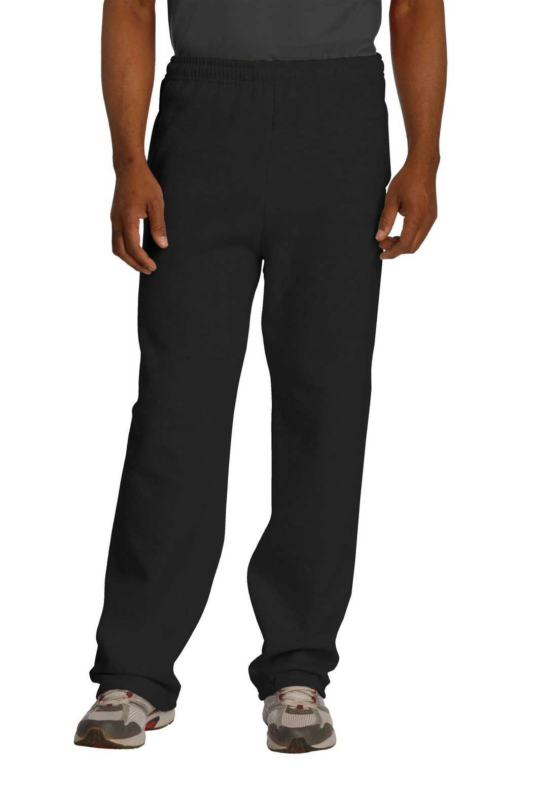 Jerzees 974MP Nublend Open Bottom Pant with Pockets - Black - HIT a Double