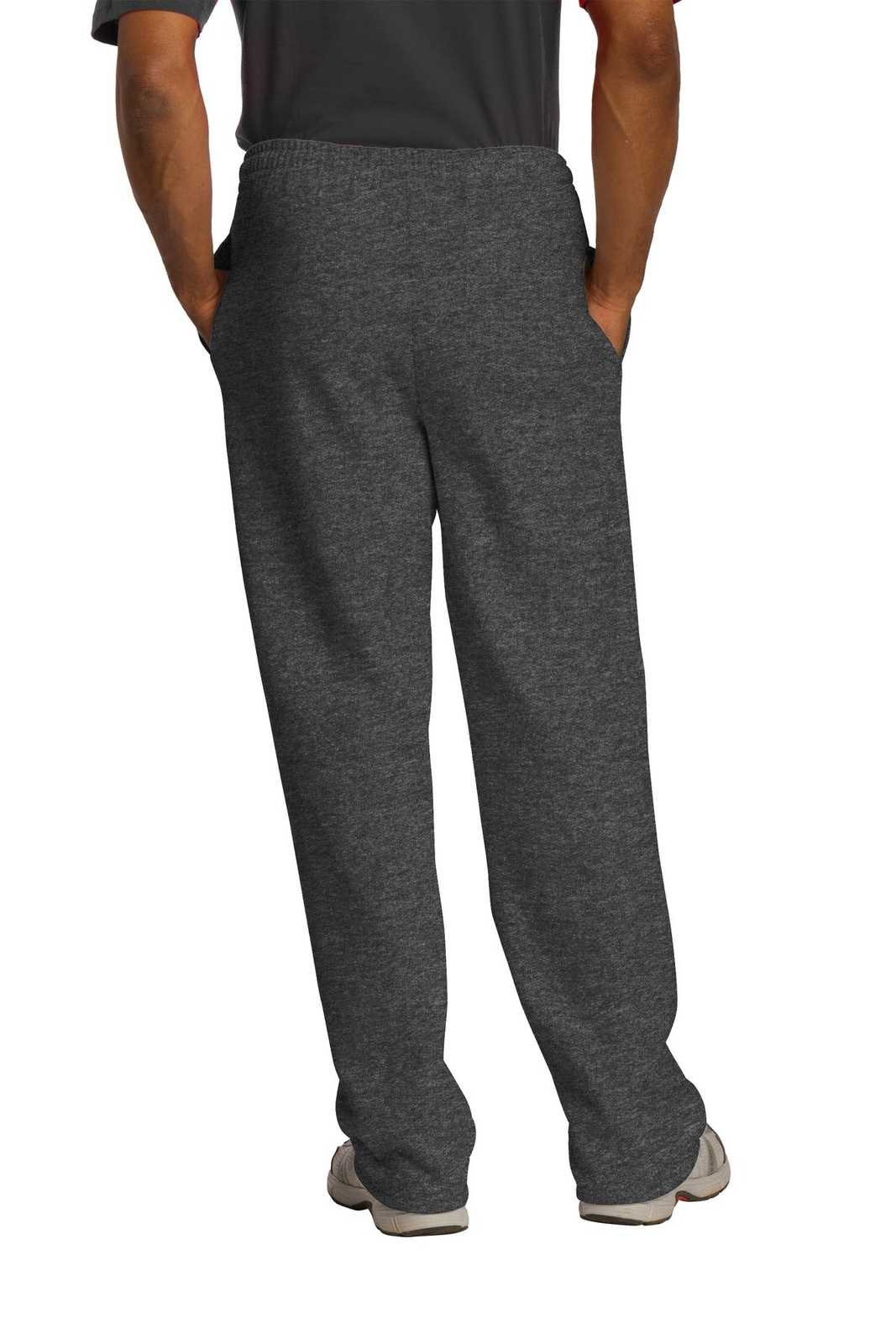 Jerzees 974MP Nublend Open Bottom Pant with Pockets - Black Heather - HIT a Double