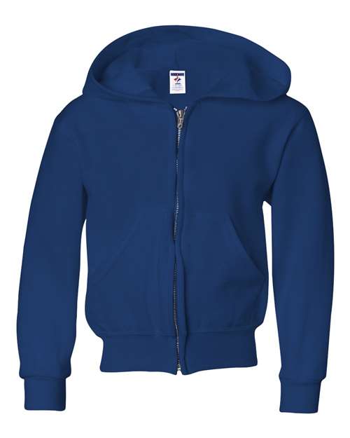Jerzees 993BR NuBlend Youth Full-Zip Hooded Sweatshirt - Royal - HIT a Double