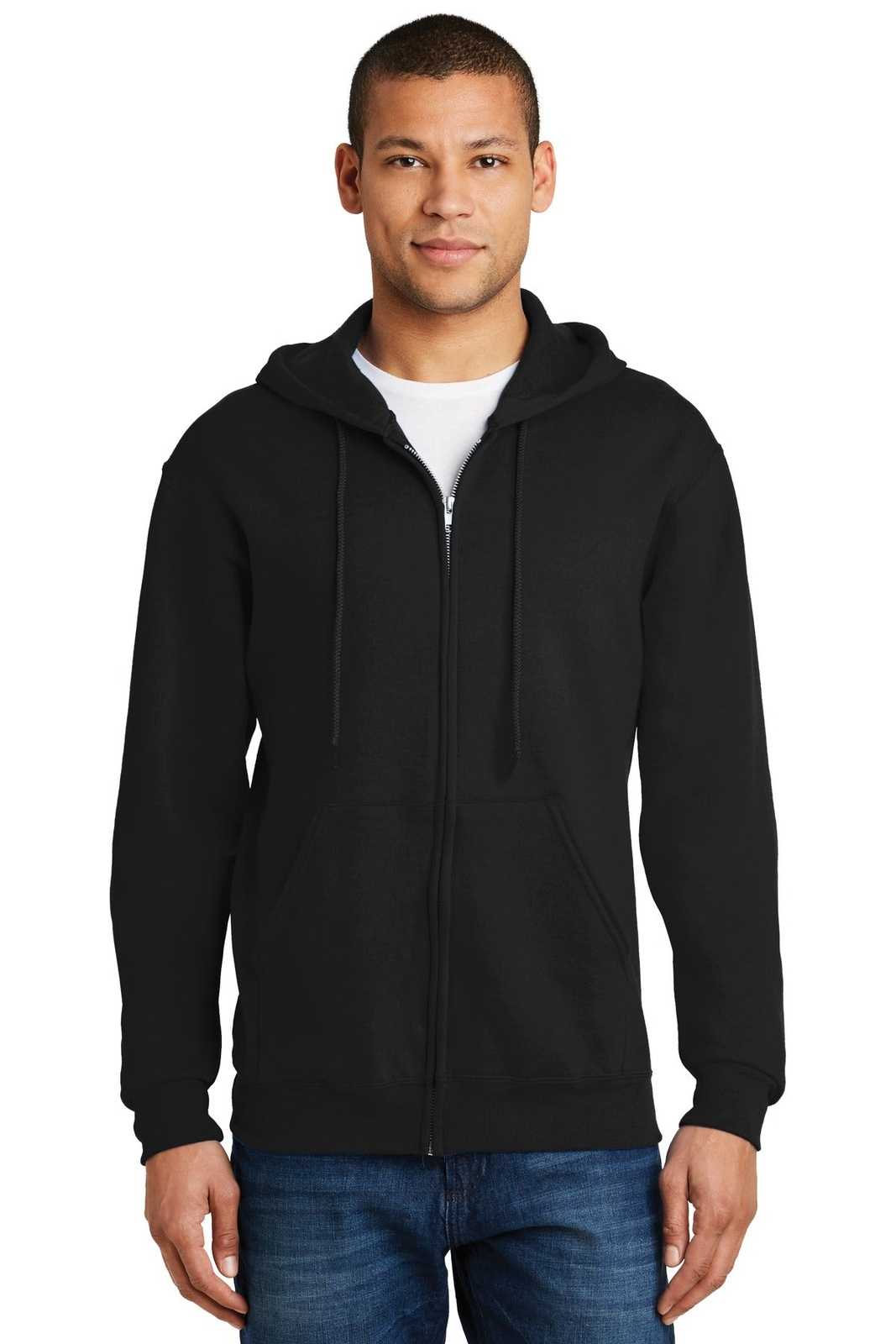 Jerzees 993M Nublend Full-Zip Hooded Sweatshirt - Black - HIT a Double
