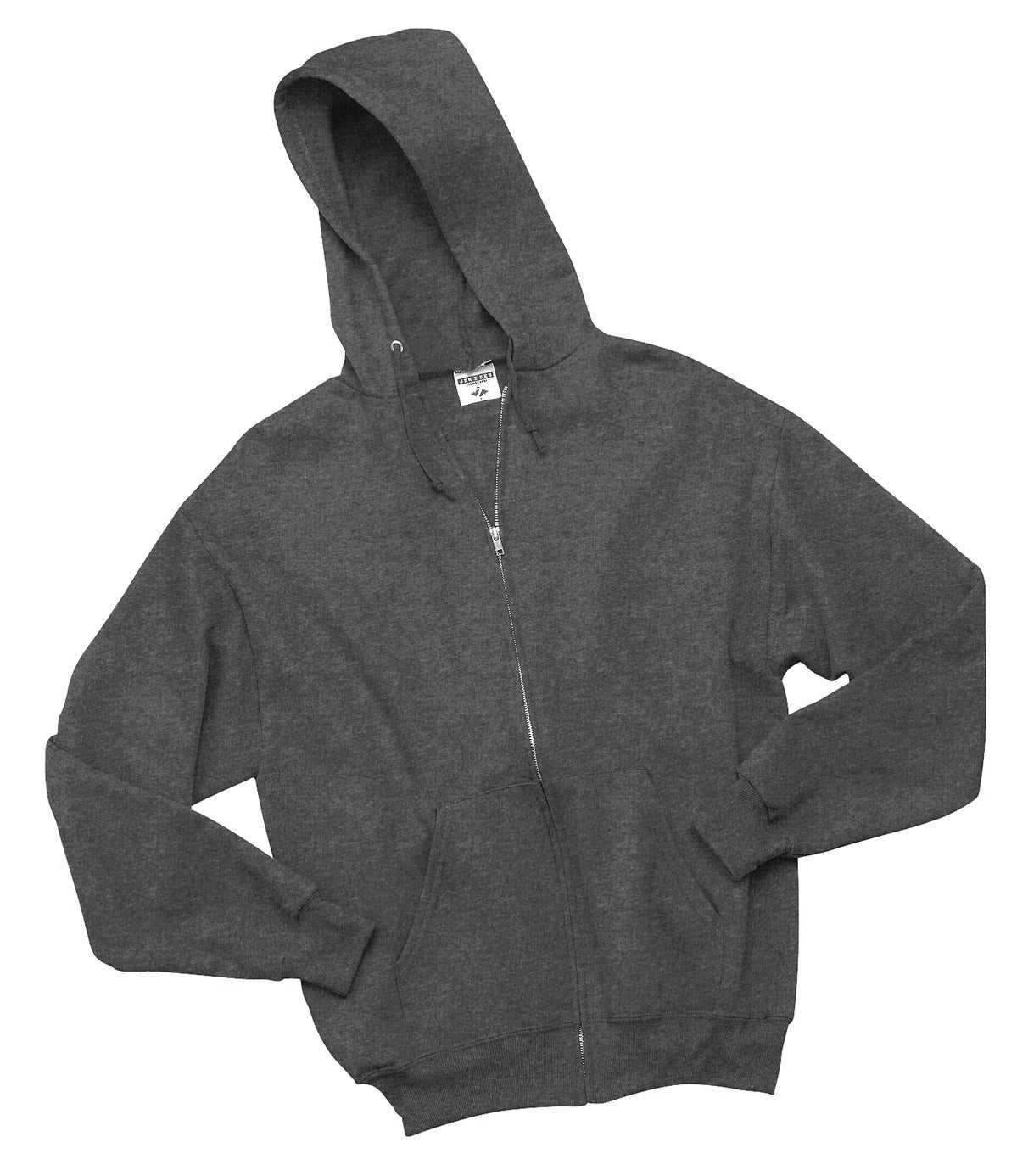 Jerzees 993M Nublend Full-Zip Hooded Sweatshirt - Black Heather - HIT a Double