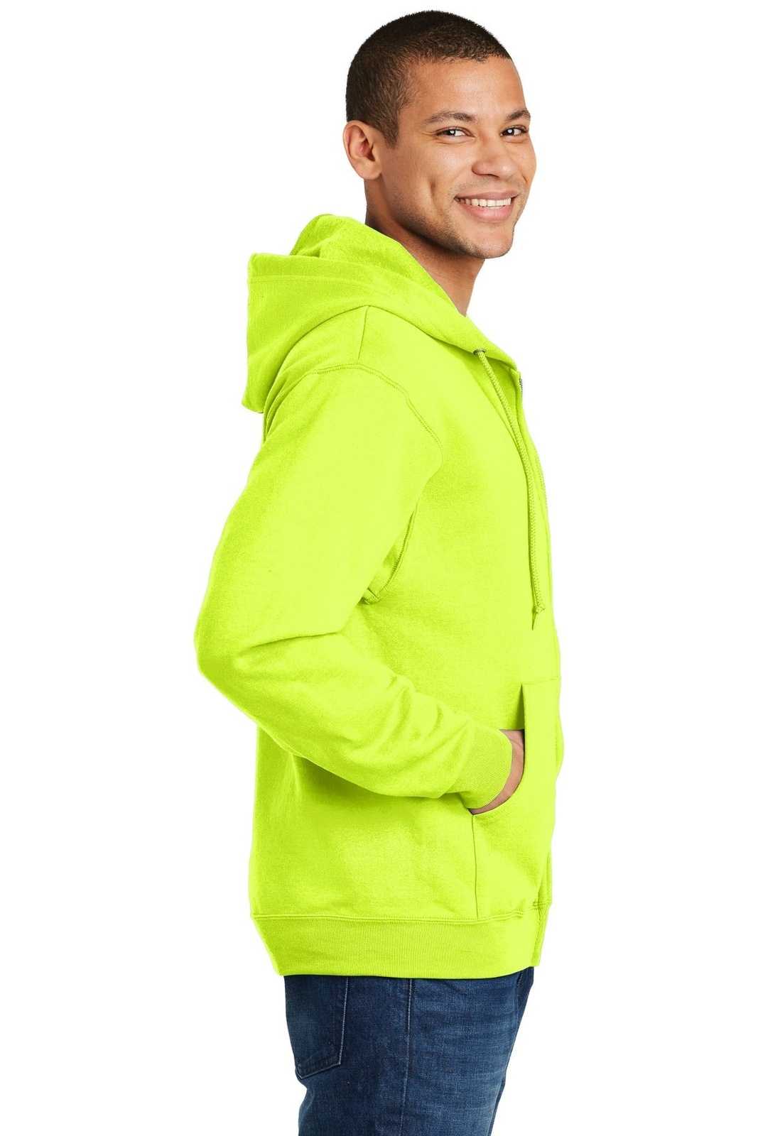 Jerzees 993M Nublend Full-Zip Hooded Sweatshirt - Safety Green - HIT a Double