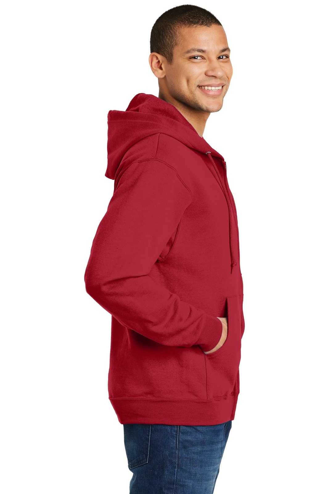 Jerzees 993M Nublend Full-Zip Hooded Sweatshirt - True Red - HIT a Double