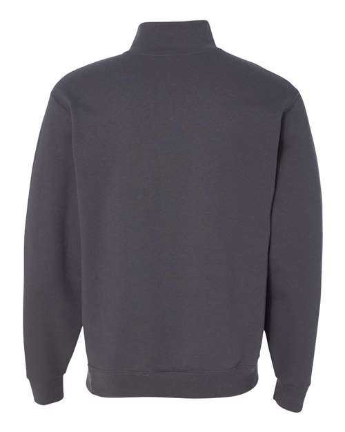 Jerzees 995MR Nublend Cadet Collar Quarter-Zip Sweatshirt - Charcoal Grey - HIT a Double