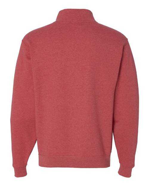 Jerzees 995MR Nublend Cadet Collar Quarter-Zip Sweatshirt - Vintage Heather Red - HIT a Double