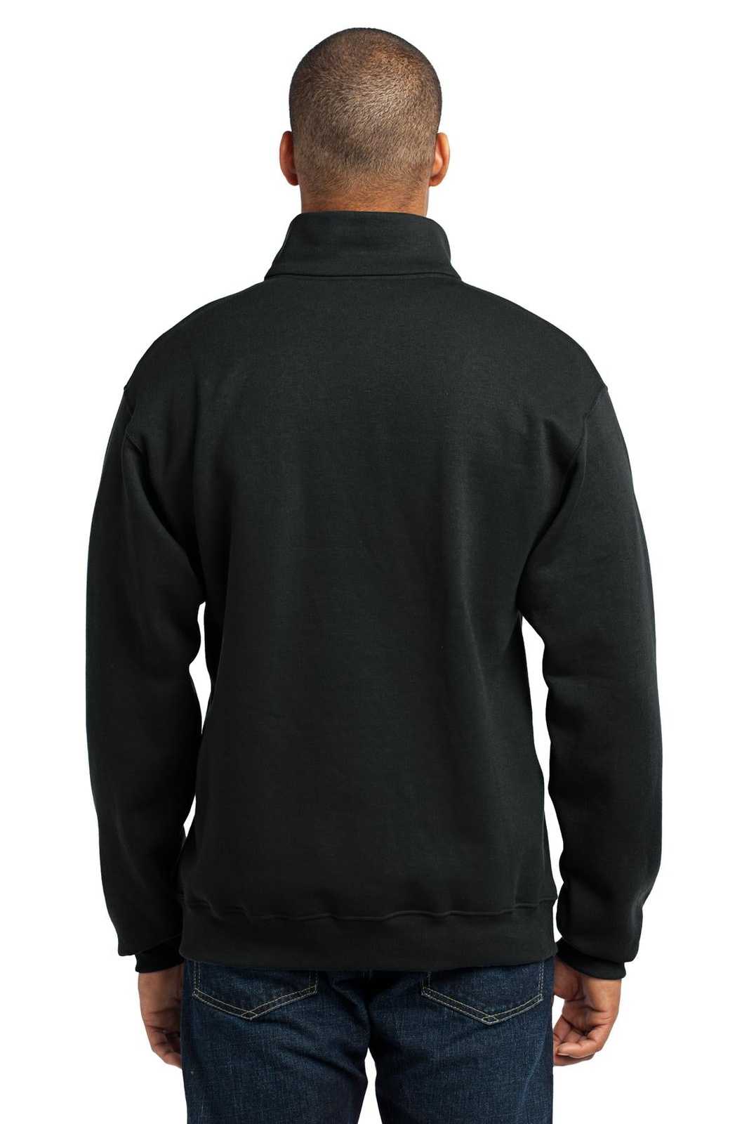Jerzees 995M Nublend 1/4-Zip Cadet Collar Sweatshirt - Black - HIT a Double