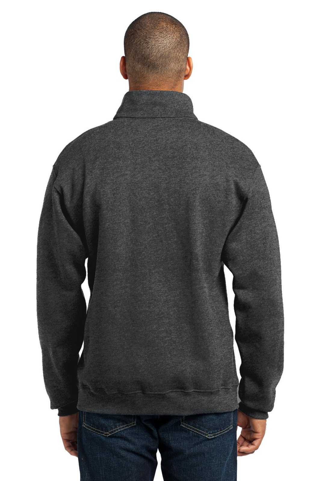 Jerzees 995M Nublend 1/4-Zip Cadet Collar Sweatshirt - Black Heather - HIT a Double