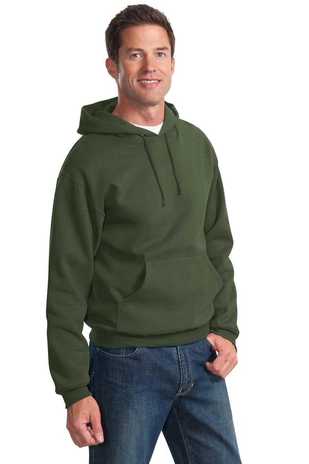 Jerzees 996MR NuBlend Pullover Hooded Sweatshirt - Military Green - HIT a Double