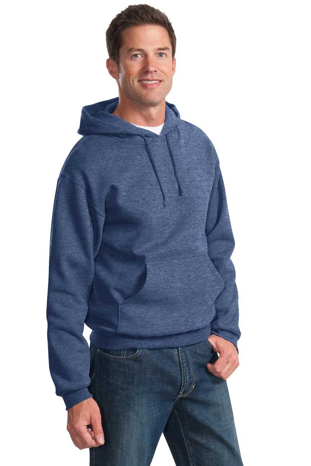 Jerzees 996MR NuBlend Pullover Hooded Sweatshirt - Vintage Heather Blue - HIT a Double