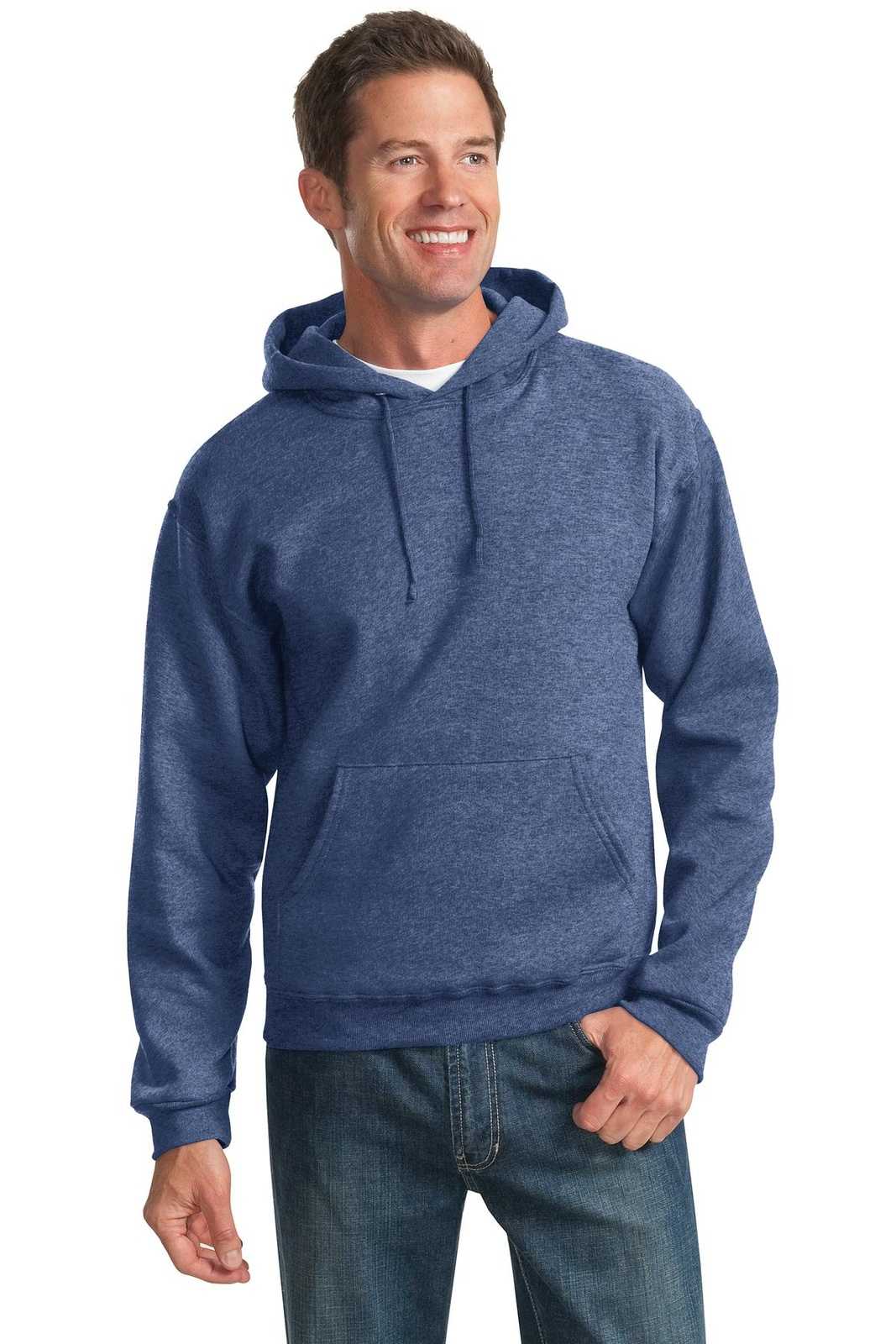Jerzees 996MR NuBlend Pullover Hooded Sweatshirt - Vintage Heather Blue - HIT a Double