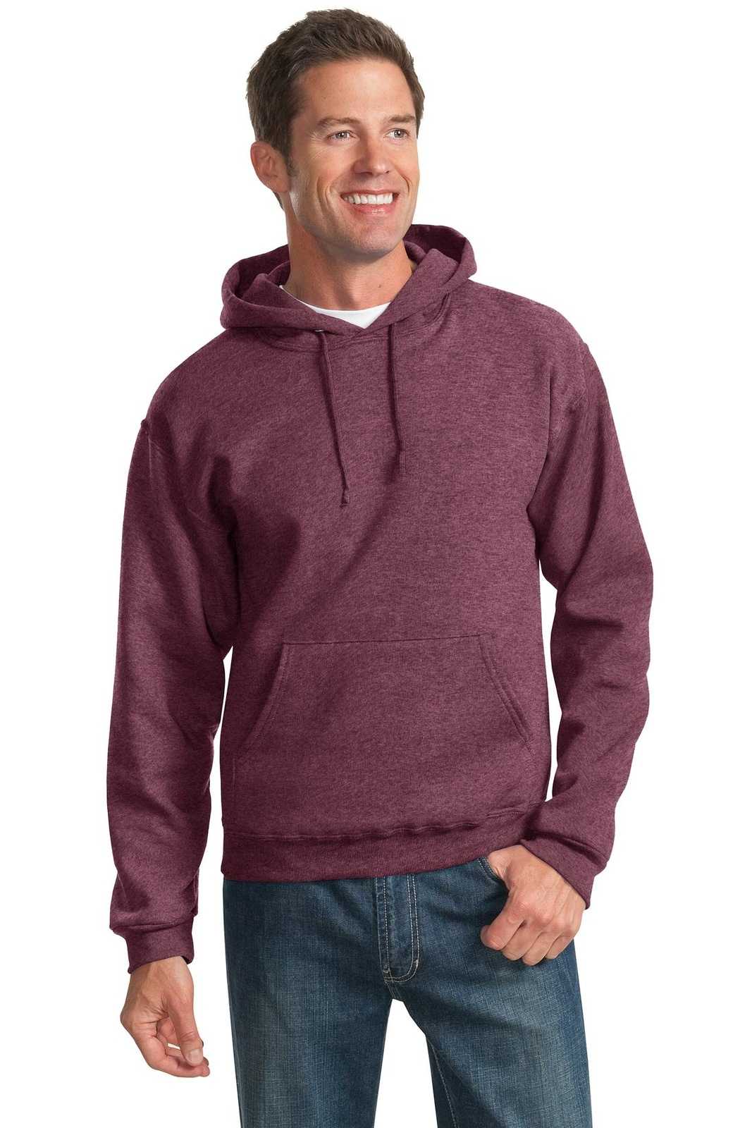 Jerzees 996MR NuBlend Pullover Hooded Sweatshirt - Vintage Heather Maroon - HIT a Double