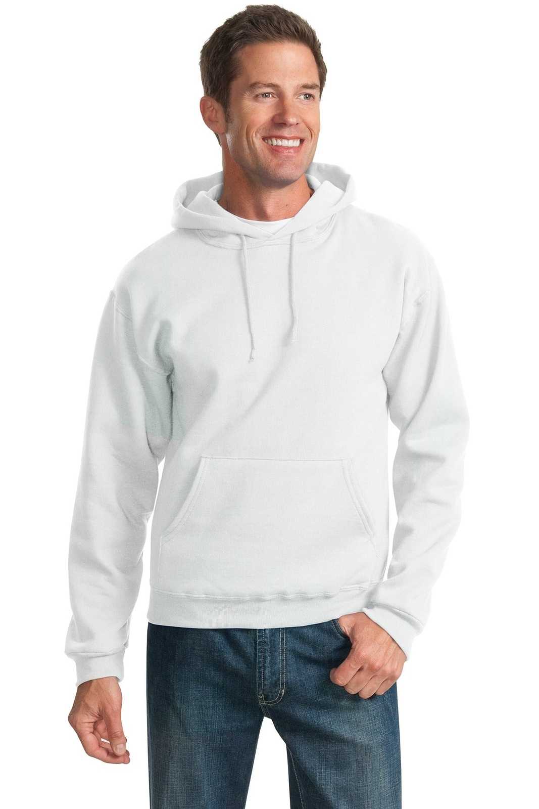 Jerzees 996MR NuBlend Pullover Hooded Sweatshirt - White - HIT a Double